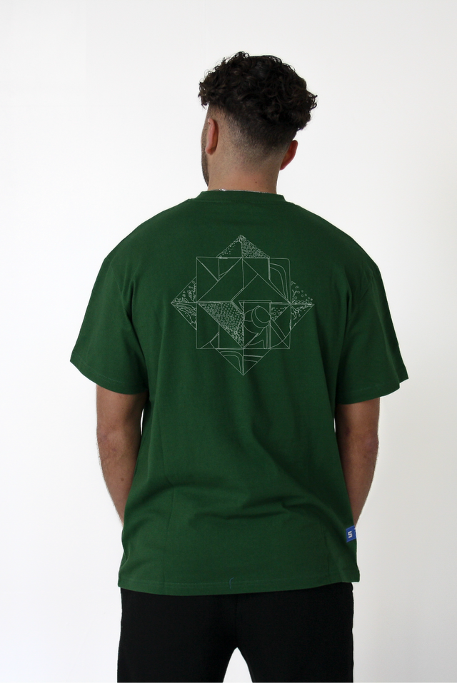 Geometric Nature T-shirt in Racing Green