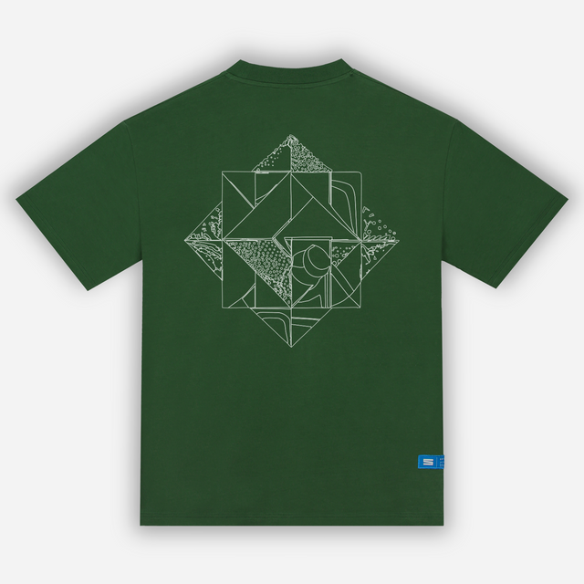 Geometric Nature T-shirt in Racing Green