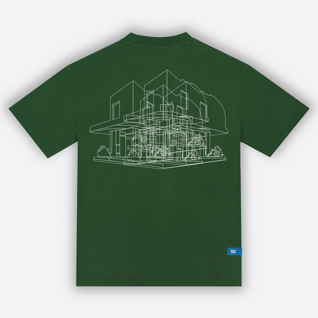 Modernist Blueprint T-shirt in Racing Green