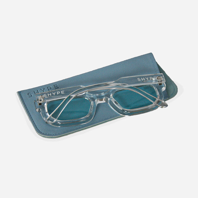 Monarch Square Sunglasses in Clear & Light Blue