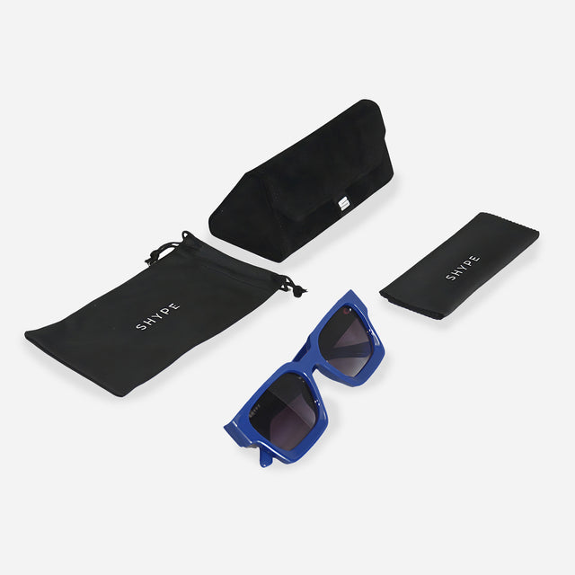 Square Vintage Sunglasses in Blue & Grey