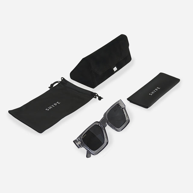 Square Vintage Sunglasses in Clear & Black
