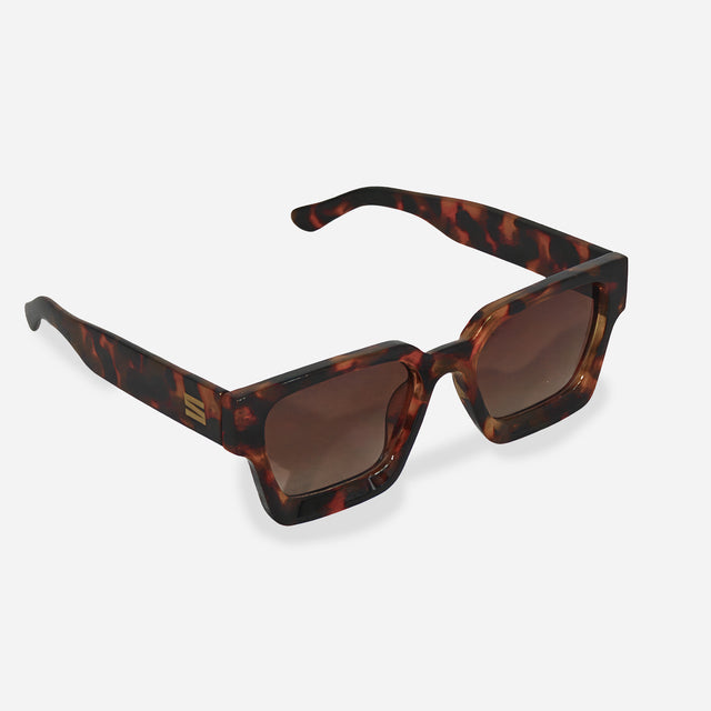 Square Vintage Sunglasses in Testudinarious & Black