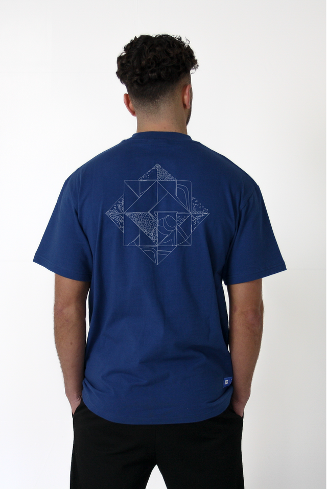 Geometric Nature T-shirt in Blue Insignia