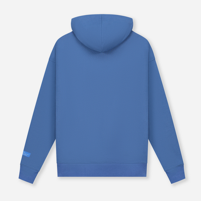 Retro Distressed Hoodie in Blue Insignia