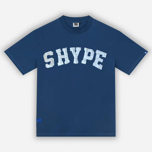 Retro Distressed T-shirt in Blue Insignia